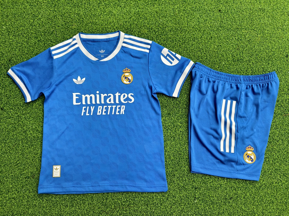 Kids-Real Madrid 25/26 Third Blue Soccer Jersey(Player)